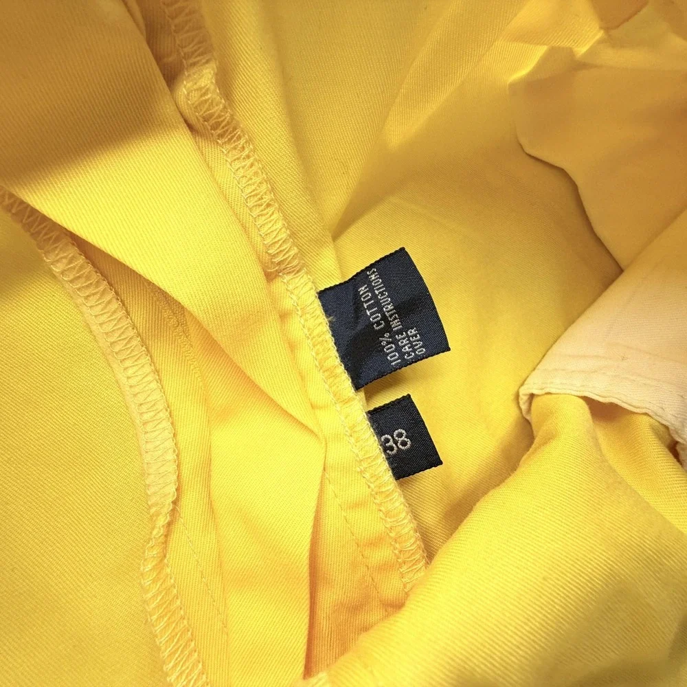 Polo Ralph Lauren Shorts Mens Measured 38x9 Yellow Chino Pleated Tyler Short